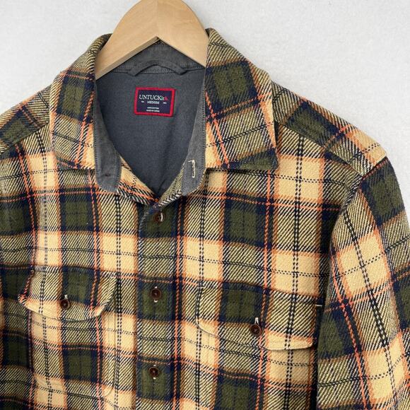 UNTUCKit Other - UNTUCKIT Shirt Mens M Speyer Heavy Flannel Brushed Plaid Lumberjack Cotton Green